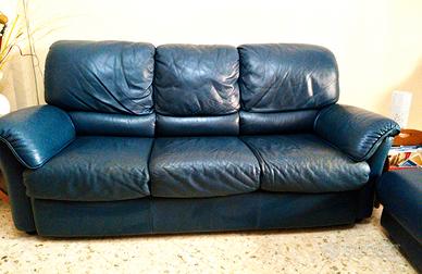 Divano letto Natuzzi 3 posti in pelle.