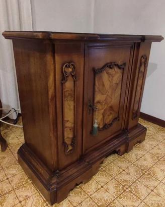 Mobile basso vintage in radica stile Barocchetto
