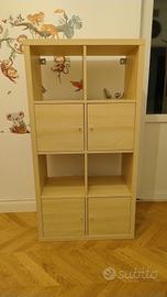 Kallax - effetto Rovere + 4 antine (77 x 147 cm)