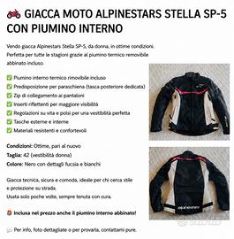 Giacca moto donna 4stagioni Alpinestar