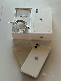 Iphone 11 bianco 64gb + scatola, cavo e cover