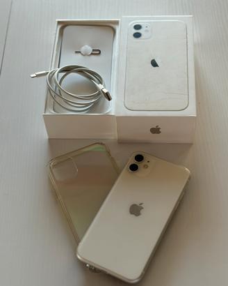 Iphone 11 bianco 64gb + scatola, cavo e cover