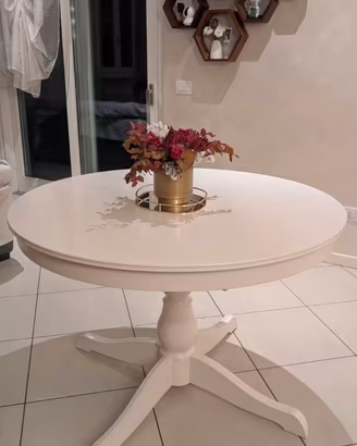 Tavolo rotondo allungabile bianco 110-160 cm