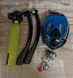 maschera snorkling con bombolino aria