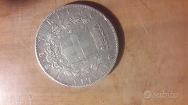Moneta lire 500 del 1872 argento.