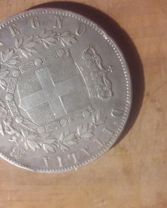 Moneta lire 500 del 1872 argento.