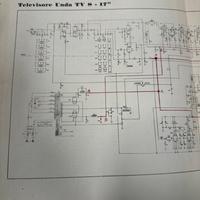 Schema televisore vintage Unda da 17 pollici.
