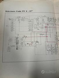 Schema televisore vintage Unda da 17 pollici.