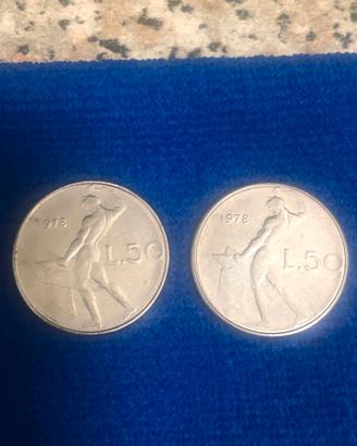50 lire del 1978 con doppio rilievo