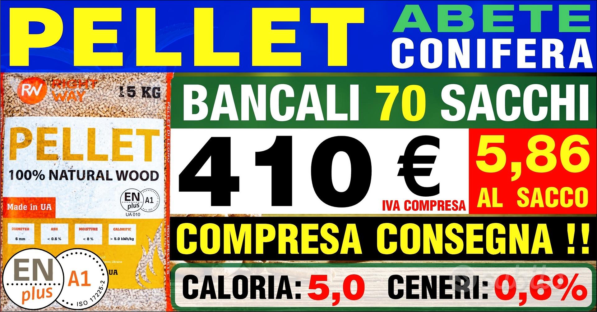 Pellet ABETE Bancale - 410 Compresa Consegna - Giardino e Fai da