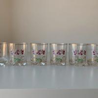 Set 6 Bicchieri Vintage Cerve Rock Rosa Floreali