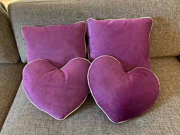 4 CUSCINI IN PELLE DI CAVALLO TINTI FUCSIA BELLISS