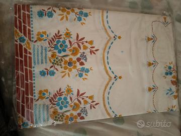 Tovaglia vintage anni '70 cotone 6 persone 