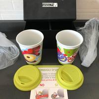 Set di due tazze Mug con coperchio in silicone