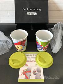 Set di due tazze Mug con coperchio in silicone