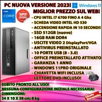 PC desktop HP Win. 11 i7 6700 512GB SSD 16Gb
