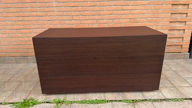 Elegante cassettiera marrone 3 cassetti soft-close