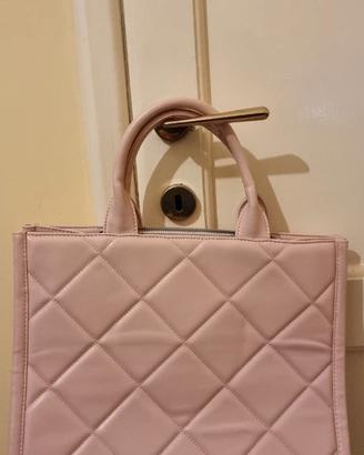 Borsa donna rosa cipria trapuntata