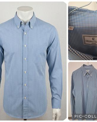 Camicia uomo gruppo Clark a quadretti azzurri