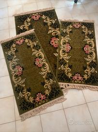 Tris tappeti Pura Lana Vergine Rossifloor Verde