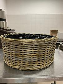 Cestin vimini con rivestimento interno
