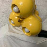 lampadario vintage 1970 ceramica giallo 3 luci