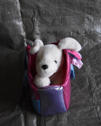 Peluche cagnolino con borsa