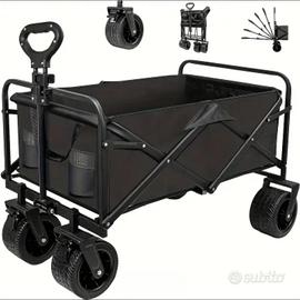 Carrello Pieghevole XL da Spiaggia e Campeggio con