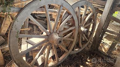 Ruote (due) per carro antiche