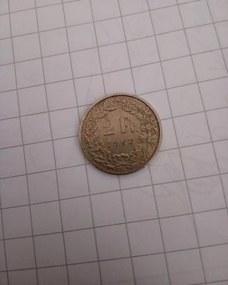 2 franchi svizzeri 1968.in copro nickel