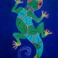 dipinto acrilico geco