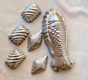5 Stampi Alluminio Vintage da Antica Pasticceria