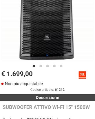 JBL SUBWOOFER PRX815XLFW

 