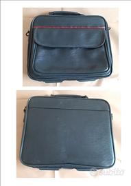 Valigetta/borsello in pelle nera morbida