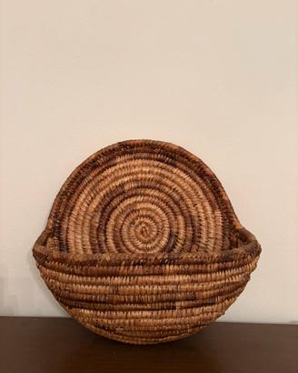 Cesto/Tasca da parete intrecciato a mano