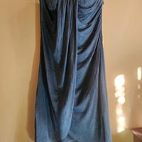 Abito senza spalline M grigio blu Daniele Alessand