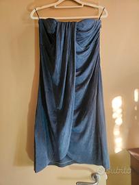 Abito senza spalline M grigio blu Daniele Alessand