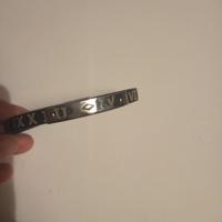 Braccialetto in caucciu' unisex inserto acciaio