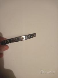 Braccialetto in caucciu' unisex inserto acciaio