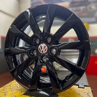 Cerchi in lega vw polo da 15 pollici nero lucido