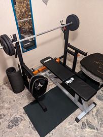 Squat rack+Barbell+Dumbell+Belt+Straps+90+kg