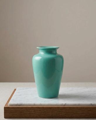 Vaso Murano Anni 70 Vetro Opalino Incamiciato