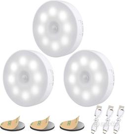 3 Pezzi Luce Notturna LED Ricaricabile USB Sensore