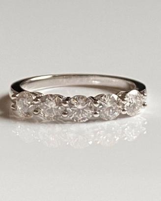 Anello Riviere in Argento  con Moissanite 1,5 CT