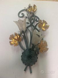 APPLIQUE PARETE 2 luci stile classico floreale/fio