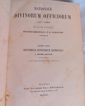 Libro antico Durando Rationale DivinorumOfficiorum