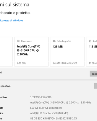 Intel NUC 6 i3 SYH Core i3 + 128gb SSD + 8GB DDR4
