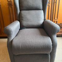 POLTRONA RELAX ELETTRICA IN TESSUTO GRIGIO