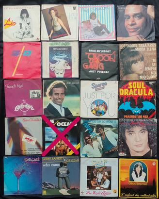 Lotto 40 dischi vinili 45 giri musica Pop-Rock 