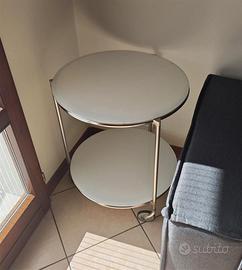 Carrello in vetro bianco